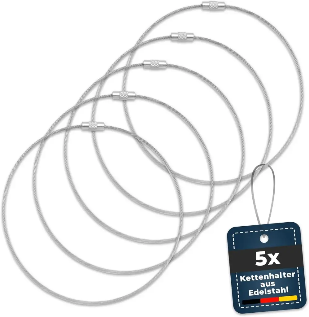 Fitgadgets Heißwachs Kettenhalter aus Edelstahl 30 cm, 5 stck. Kettenwachs-Ringe/Kettenringe für Fahrradketten