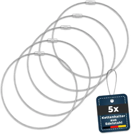 [OH3-FTG-005] Fitgadgets Heißwachs Kettenhalter aus Edelstahl 30 cm, 5 stck. Kettenwachs-Ringe/Kettenringe für Fahrradketten